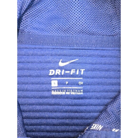 Nike Dri-Fit Blue Pullover Hoodie Sweatshirt Small Ribbed Design Mens - Picture 6 of 7